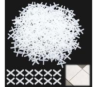 Tile Spacers 2mm, 500PCS Tile Leveling System 2mm Tile Spacers Tile Levelling Clips Plastic Cross Tile Gasket Slab Spacers for Tile Fixing Mat Road Mat Garden Slab Tile Leveling, Clear