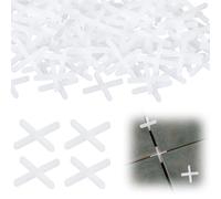 Tile Spacers, 500 Pcs Tile Spacers 3mm Plastic Cross Spacer 3mm Plastic Cross Shaped Gasket for Mat Road Mat Garden Slab Tile Leveling