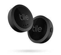 Tile Sticker (2022) Bluetooth Item Finder, 2 Pack, 45m finding range, 2 year battery, works with Alexa and Google Home, iOS and Android Compatible, Find your Keys, Remotes & More, Black