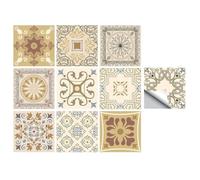 Tile Stickers 10pcs 15x15 Wall Decor Tile Stickers for Kitchen Bathroom Livingroom Brick Pattern Desktop Renovation Home Decoration Parts