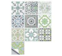 Tile Stickers 10pcs Tiles Sticker Kitchen Backsplash Wardrobe Bathroom Renovation Peel & Stick Waterproof Art Wall Decals(20cmX20cmX10pcs)