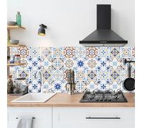 Tile Stickers 10X10Cm Red, Yellow, Blue Wall Tile Stickers,Self Adhesive Wall,Tiles Decals Waterproof,Sticker DIY Tiles,Home Decor,Waterproof Oilproof (10Pcs)