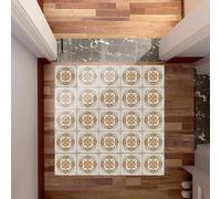 Tile Stickers 15cm x 15cm Light Gray Brown Kitchen Stick on Tiles Self Adhesive Vinyl Stick on Floor Tiles for Bathroom Waterproof Removable Self Adhesive Floor Tile Peel and Stick 10 Pcs