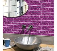 Tile Stickers 15cm x 30cm Purple Modern 12psc Kitchen Tile Stickers for Bathroom Stick on Wall Tiles Backsplash for Kitchen Stick on Tiles Self-Adhesive Vinyl Home Decoration