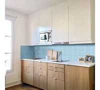 Tile Stickers, 15cm x Duck Egg Blue Self-Adhesive Vinyl Home Decoration