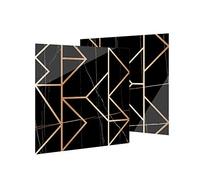 Tile Stickers 15x15 cm Marble Black Gold Stick on Tiles Peel and Stick Self Adhesive Wall Vinyl Home Decors DIY for Bathroom Kitchen Waterproof Oilproof Backsplash (10 Pcs)