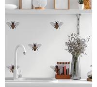 Tile Stickers 15x15 cm Yellow Brown Bees Stick on Tiles Kitchen for Bathroom Waterproof Oilproof Backsplash Vinyl Decors DIY Peel and Stick Self Adhesive Wall Tiles (20 Pcs)