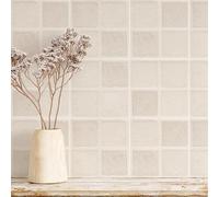 Tile Stickers 20X20 Beige Kitchen Bathroom Wall Tile Stickers，Peel and Wall Tiles，Decals Self Adhesive PVC Waterproof，DIY Tile Home Decoration for Living（25Pcs）