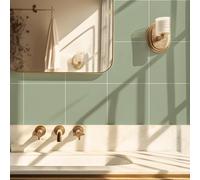 Tile Stickers 20x20 cm Sage Green Minimalist Self Adhesive Tiles Waterproof Self Adhesive Wall Tiles Kitchen Bathroom Stick on Wall Tiles Decoration Stick on Tiles 10 Pcs