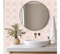 Tile Stickers 20X20CM Pink Print Peel and Stick Self Adhesive Wall Tiles,Ideal for Kitchen Backsplash, Bathroom Walls Decor& Laundry Rooms | Durable Vinyl Material, for Fireplace Surround