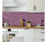 Tile Stickers 30x15 cm Pink Purple Marble Stick on Tiles Kitchen for Bathroom Waterproof Oilproof Backsplash Vinyl Decors DIY Peel and Stick Self Adhesive Wall Tiles (12 Pcs)