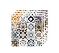 Tile Stickers, 30x30cm Thicken Wall Tiles Self Adhesive 10Pcs Moroccan Style Peel and Stick Waterproof PVC Wall Panels Splashback for Living Room Bedroom Bathroom Kitchen (Type A)