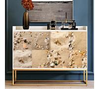 Tile Stickers Beach Brown Beige Kitchen Stick on Tiles Self Adhesive Vinyl Stick on Floor Tiles for Bathroom Waterproof Backsplash Removable Self Adhesive Floor Tile Peel and Stick 20x20cm/10 Pcs