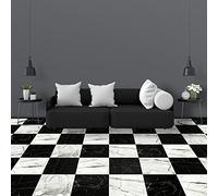 Tile Stickers Black and White Checkerboard Stick On Tiles,Self Adhesive Wall Tiles for Kitchen Bathroom,Vinyl Peel and Stick Wall Tiles,Stick On Wall Tiles Waterproof Oilproof 10 PC(30x30cm)