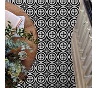Tile Stickers Black Flowers Bathroom Tile Stickers PVC Stick on Bathroom Tiles Self Adhesive Tiles Durable Kitchen Stick on Tiles Wall Tile Stickers Peel and Stick Floor Tiles 20x20cm/20 pcs