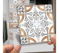Tile Stickers Blue Geometric Pattern Decorative Tile Stickers,Self Adhesive Wallpaper Peel and Stick on Wall Glass for Kitchen Bathroom Room Transformation Waterproof Oil-Proof 10PCS（30x30cm）