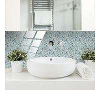 Tile Stickers Blue Terrazzo Peel and Stick Wallpaper Self Adhesive Wall Tiles Home Decoration DIY Stick on Wall Tiles for Kitchen Bathroom Stairs Stick on Tiles 10 Pcs(20x20cm)