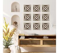 Tile Stickers Coffee Geometry Beige Stick on Kitchen Tiles Self Adhesive Wall Tiles PVC Peel and Stick Tile Covers Transfers Oil-Proof Kitchen Splashbacks for Walls Removable 10x10cm/24 Pcs