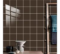 Tile Stickers Dark Brown by Sticker - Marble Style, PVC Material, Waterproof, Peel & Stick Wall Tiles 10 Pcs (30x30cm) for Kitchen, Bathroom More