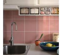 Tile Stickers Elegant Dark Pink Stick on Tiles Self Adhesive Wall Tiles Oil-Proof Kitchen Tile Stickers Tile Stickers for Bathroom Waterproof Stick on Wall Tiles 20 Pcs/15x15cm