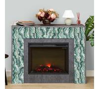 Tile Stickers Green Marble Gold Stick on Kitchen Tiles Self Adhesive Wall Tiles PVC Peel and Stick Tile Covers Transfers Oil-Proof Kitchen Splashbacks for Walls Removable 10.16x20.32cm/48 Pcs