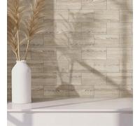 Tile Stickers Grey Brown Kitchen Stick On Tiles Transfers PVC Self Adhesive Tiles Durable Peel and Stick Floor Tile Stickers for Bathroom Kitchen Oil-Proof Removable 10x20cm/96 Pcs