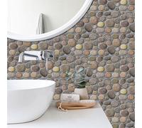 Tile Stickers Grey Pebbles Stick On Tiles,Self Adhesive Wall Tiles for Kitchen Bathroom,Vinyl Peel and Stick Wall Tiles,Stick On Wall Tiles Waterproof Oilproof21 PC(14x28cm)