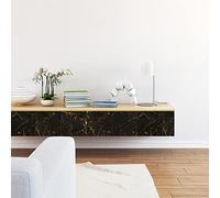 Tile Stickers Light Luxury Black Oil Proof Stick on Tiles Kitchen Bathroom Vinyl Waterproof Self Adhesive Tiles Peel and Stick Removable Self Adhesive Floor Tile Transfers Wall 20x20cm/10 Pcs
