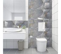 Tile Stickers Light Orange Grey Oil Proof Stick on Tiles Kitchen Bathroom Vinyl Waterproof Self Adhesive Tiles Peel and Stick Removable Self Adhesive Floor Tile Transfers Wall 20x20cm/10 Pcs