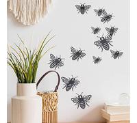 Tile Stickers, Metal Texture Hollow Paper bee Wall Sticker Gold