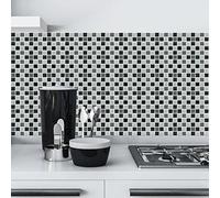 Tile Stickers Minimalist Grey Stick on Kitchen Tiles Self Adhesive Wall Tiles PVC Peel and Stick Tile Covers Transfers Oil-Proof Kitchen Splashbacks for Walls Removable 15x15cm/20 Pcs