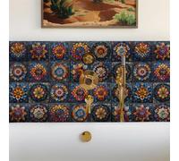 Tile Stickers Mustard Yellow Purple Bathroom PVC Self Adhesive Stick on Kitchen Tiles Wall Stick-on Peel and Floor 15x15cmx24 Pcs