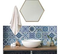 Tile Stickers Peel and Stick, Antique Portuguese Design Tile Stickers Self-Adhesive, Authentic Waterproof Tile Decals, Easy to Apply Tile Stickers Peel and Stick for Wood, Glass, Ceramic