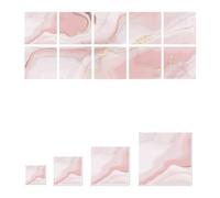 Tile Stickers Pink Marble Transfers Covers for Kitchen Bathroom,Square Wall Tile DIY Stick On Wall Peel and Stick,Fireplace - Waterproof & Removable10X10Cm