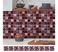 Tile Stickers Purple Mosaic Kitchen Bathroom Tile Stickers Transfers Printed, Tiles DIY Stick On Wall Tile Style Decals,Self Adhesive Wall Art Decor Splashbacks 20X20Cm