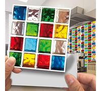 Tile Stickers Red Green Mosaic Kitchen Bathroom Tile Stickers Transfers Printed, Tiles DIY Stick On Wall Tile Style Decals,Self Adhesive Wall Art Decor Splashbacks 20X20Cm
