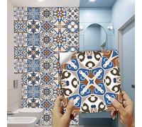 Tile Stickers Retro Blue Pattern Self Adhesive Stick on Tiles Transfer Sticker for Bathroom Kitchen, Splashback, Peel and Stick PVC Floor Wall Tiles Sticker 20PCS（10x10cm）