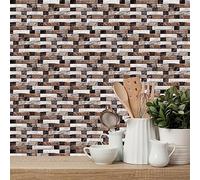 Tile Stickers Retro Brick Abstract Peel and Stick Wallpaper Waterproof Vinyl Self Adhesive Wall Tiles Oil-Proof Tiles Kitchen Tile Stickers Bathroom Stick on Tiles 20 Pcs/20x40cm