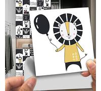 Tile Stickers Retro Cartoon Pattern Self Adhesive Stick on Tiles Transfer Sticker for Bathroom Kitchen, Splashback, Peel and Stick PVC Floor Wall Tiles Sticker 30PCS（10x10cm）