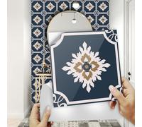 Tile Stickers Retro Navy Blue Stick On Tiles,Self Adhesive Wall Tiles for Kitchen Bathroom,Vinyl Peel and Stick Wall Tiles,Stick On Wall Tiles Waterproof Oilproof 10 PC(30x30cm)