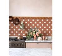 Tile Stickers Retro Orange Star Self Adhesive Tiles Waterproof Stick on Tiles Kitchen Bathroom Stick on Wall Tiles Decorate Kitchen Tile Stickers Self Adhesive Wall Tiles 10 Pcs/20x20cm