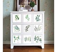 Tile Stickers Sage Green Leaves Stick on Tiles PVC Tile Stickers for Kitchen Heat Resistant Tile Stickers for Bathroom Waterproof Self Adhesive Tiles for Walls Peel and Stick Wallpaper 20x20cm