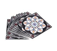 Tile Stickers, Self Adhesive PVC Floor Tiles for Kitchen Bathroom Bedroom Backsplash DIY Home Decor 12cm x 12cm 10 Pack