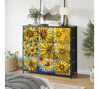 Tile Stickers Sunflower Purple Yellow Bathroom Tile Stickers PVC Self Adhesive Tiles Durable Stick on Bathroom Tiles Kitchen Stick on Tiles Wall Tile Stickers Peel and Stick Floor Tiles 10x10cm/24 pcs