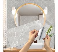 Tile Stickers White Marble Taupe Stick on Tiles PVC Self Adhesive Wall Tiles Durable Peel and Stick Floor Tiles Water Proof Stick on Wall Tiles Tile Stickers for Kitchen Bathroom 15x30cm/18 Pcs