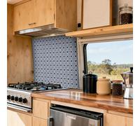 Tile Stickers White Navy Blue Stick on Kitchen Tiles Self Adhesive Wall Tiles PVC Peel and Stick Tile Covers Transfers Oil-Proof Kitchen Splashbacks for Walls Removable 10x10cm/24 Pcs