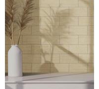 Tile Stickers Yellow Pattern Kitchen Stick On Tiles Transfers PVC Self Adhesive Tiles Durable Peel and Stick Floor Tile Stickers for Bathroom Kitchen Oil-Proof Removable 10x20cm/32 Pcs