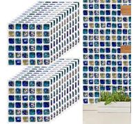 Tile Stickers,Yueser 24 Pieces 3D Floor Wall Tile Transfers Sticker Self-Adhesive Waterproof Tile Stickers for Living Room Kitchen Bathroom Decor,20 x 20cm (Green)