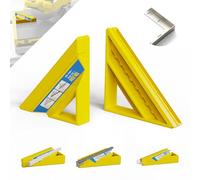 Tile Tool, Tile Edge Trim Cutting Tool for Installation, Precise 45-Degree Miter Cut Tile Trim Square Accessories for Pro and Beginner (1 Piece, Yellow)