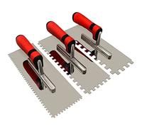 Tile Tools Stainless Steel Square Notched Trowel Set 3 PC (Notch Size: 5/32" & 5/16" & 1/2") Masonry Hand Kit for Wall Floor Tiling Installation